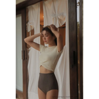 Bikini Set – High Waist Short Sleeve Pleated Korean Style - Sexy Products - Swimwear - 8