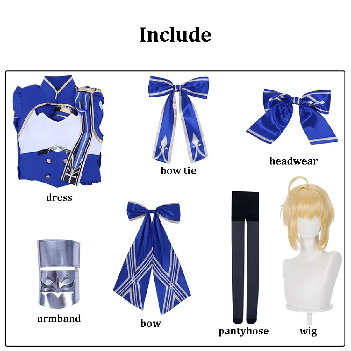 HSR Saber Cosplay Dress Set with Wig - All Dresses - Cosplay - 6