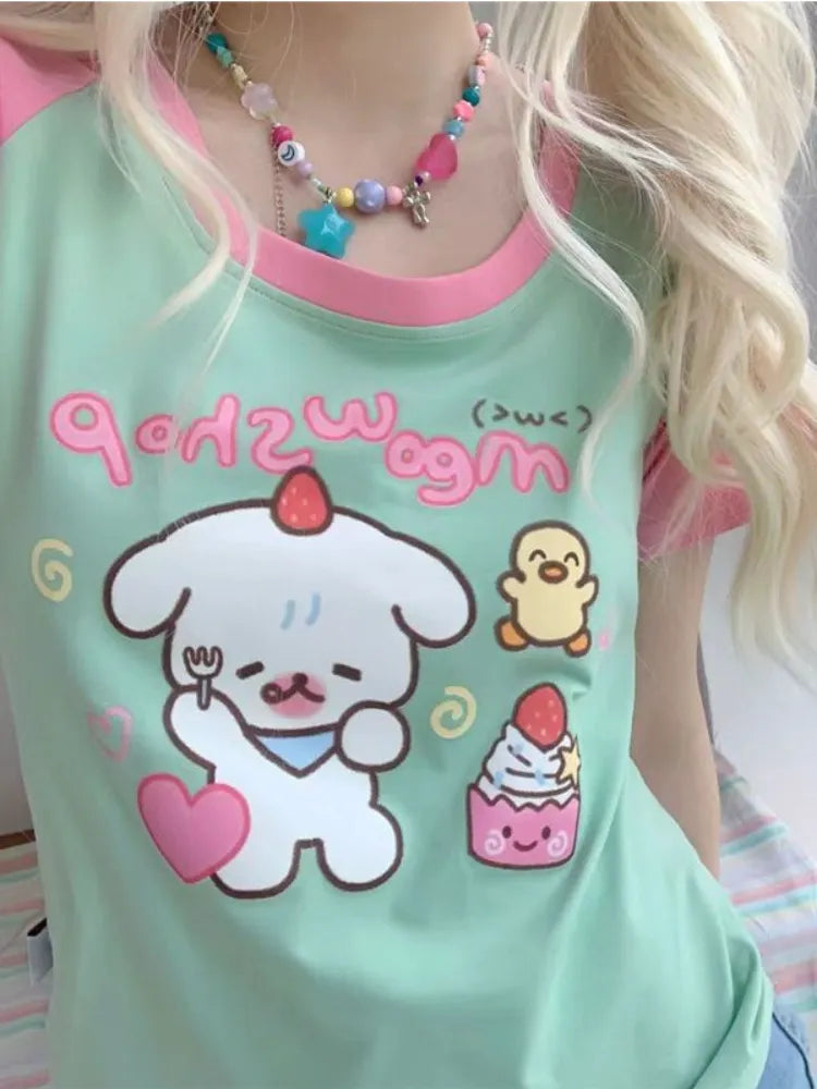 Hungry Lil Pup Kawaii Tee - T-Shirts - Shirts & Tops - 1 - 2024