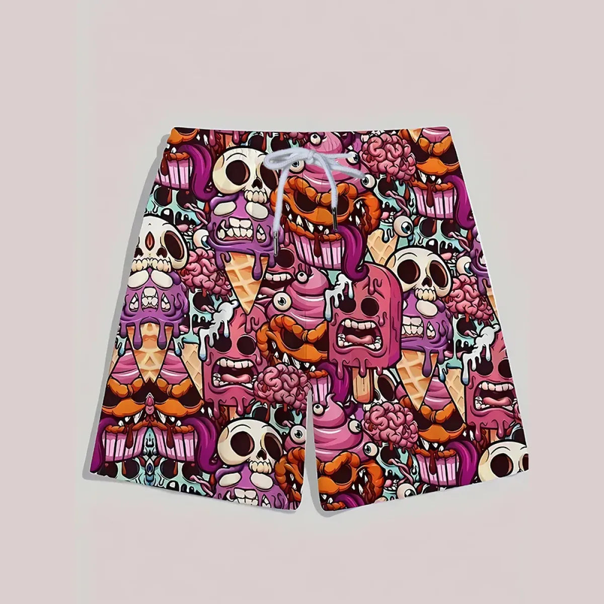 Ice Cream Skull Print Quick-Dry Swim Shorts - Swimsuits - Swimsuit / Bikini / One-Piece Swimwear - 5