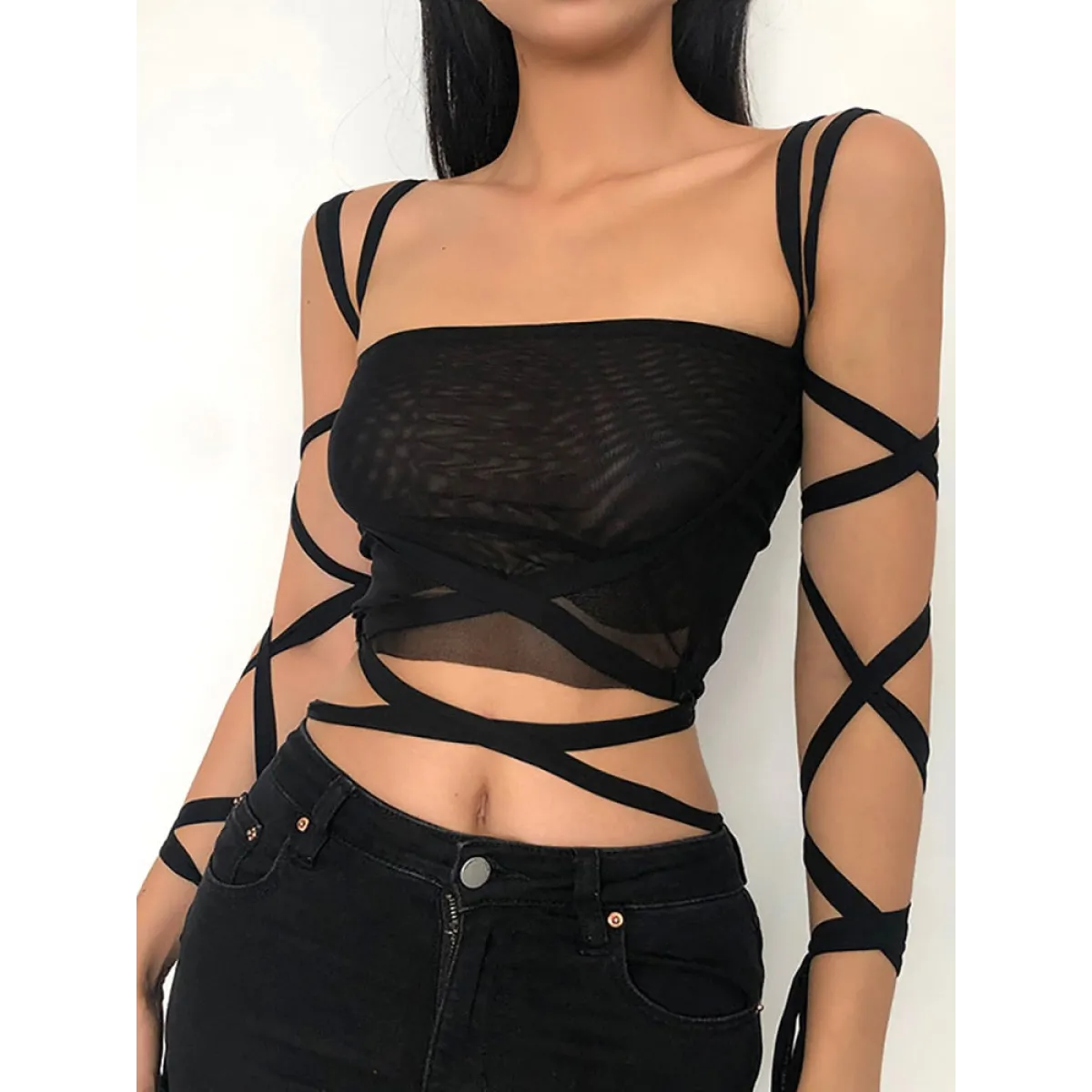 Dark Ice Punk Lace Camis - Best Sellers - Sleeveless - Asymmetric - Camis - 1