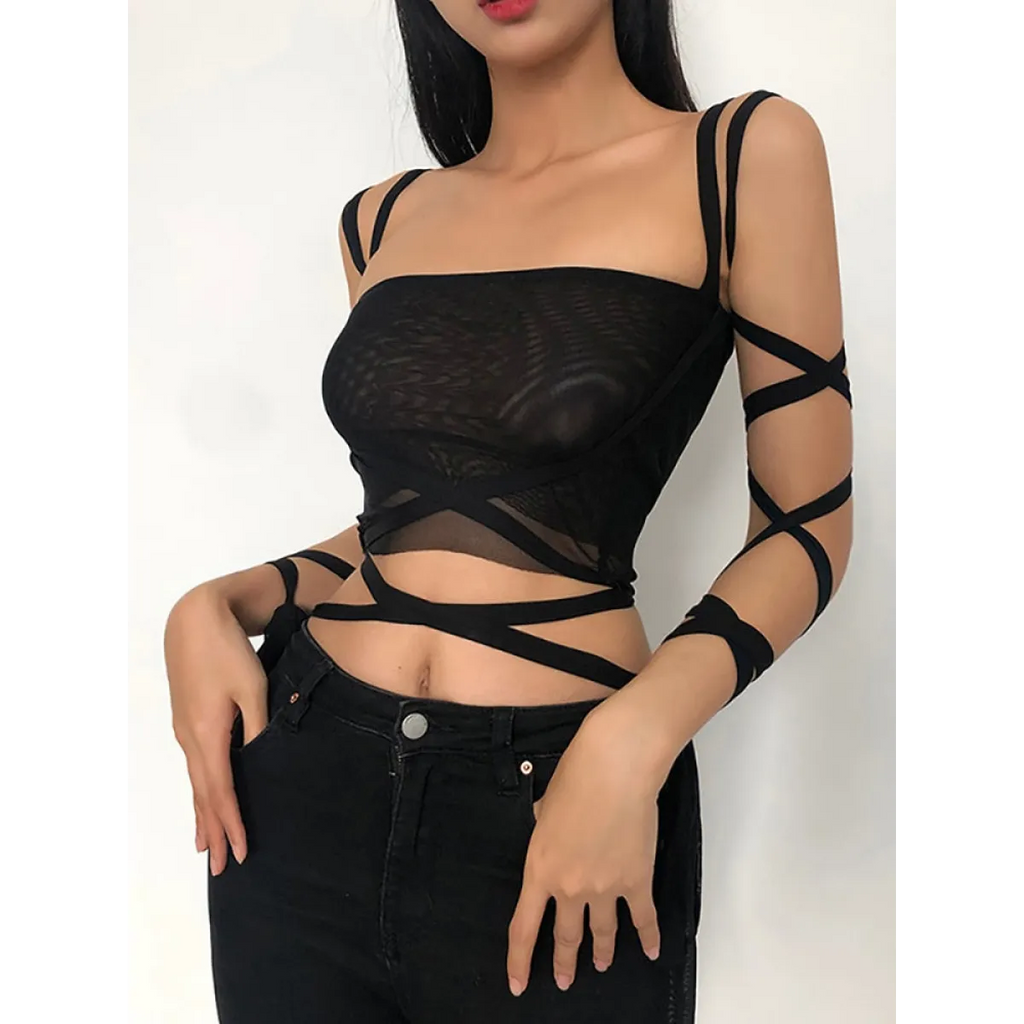 Dark Ice Punk Lace Camis - Women’s Clothing & Accessories - Sleeveless - Asymmetric - Camis - 2