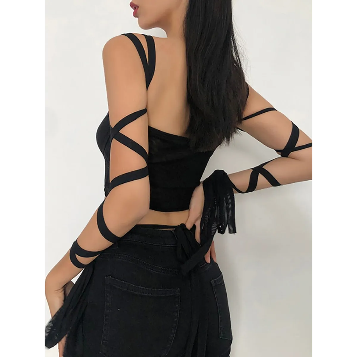 Dark Ice Punk Lace Camis - Women’s Clothing & Accessories - Sleeveless - Asymmetric - Camis - 3