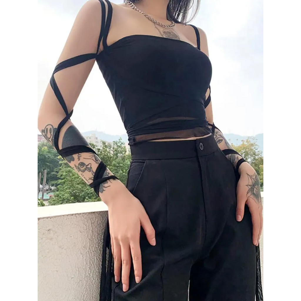 Dark Ice Punk Lace Camis - Women’s Clothing & Accessories - Sleeveless - Asymmetric - Camis - 4