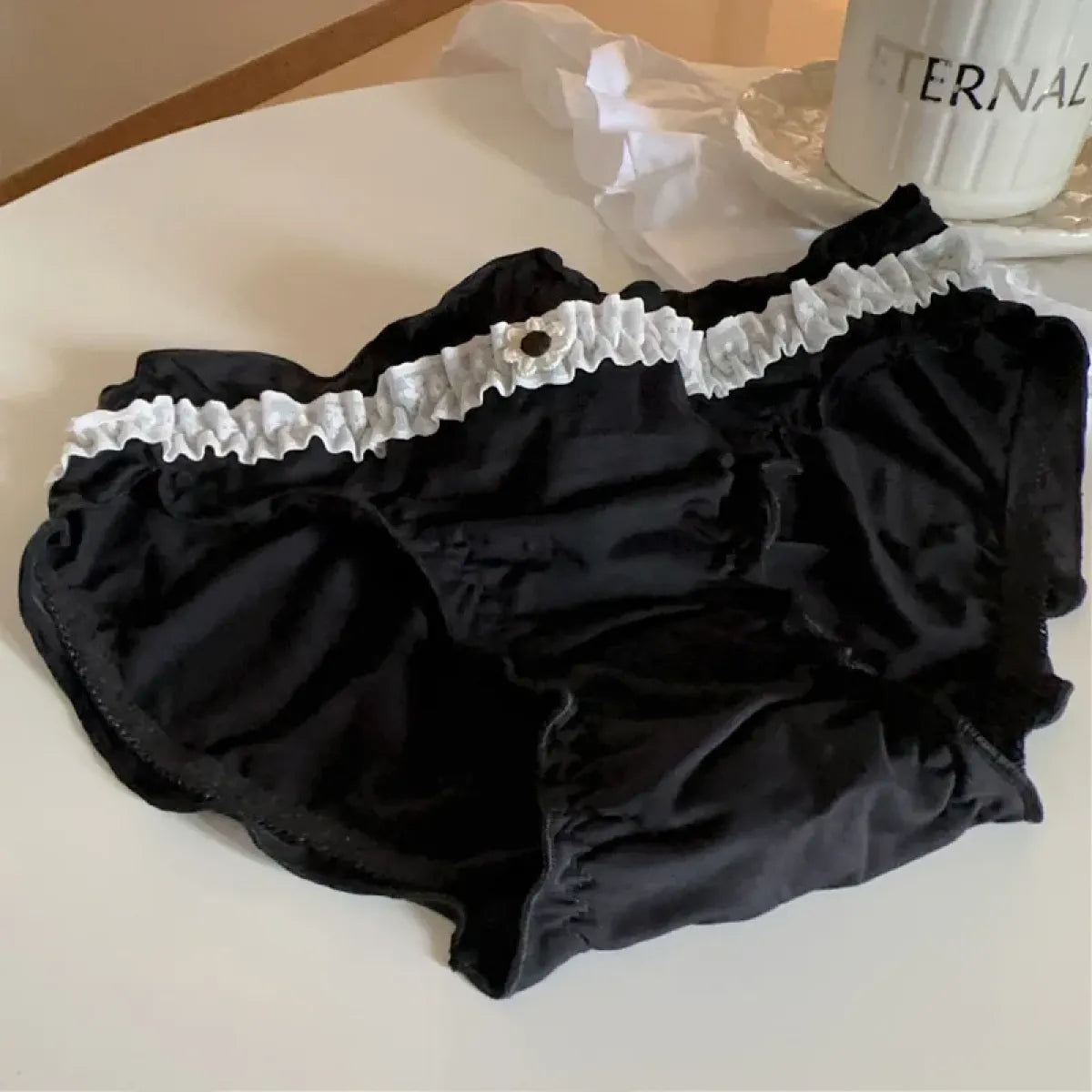 Sweet Girl Ruffle Lace Panties – Ice Silk Mid-Waist Cotton Briefs - Women’s Clothing & Accessories - Lingerie - 7