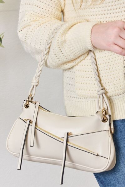 Braided Strap Shoulder Bag - White / One Size - Purses - Handbags - 6 - 2024