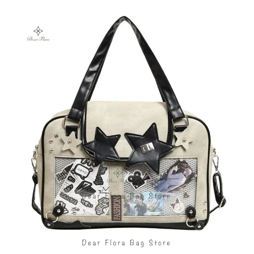 Y2K Star Ita Bag with Transparent Display Window - Crossbody Bags - Shoulder Bag - 7