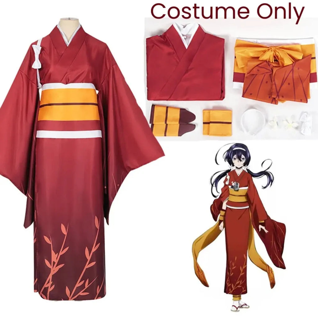 Izumi Kyouka Cosplay Costume – Bungou Stray Dogs Kimono with Wig - Cosplay - Cosplay - 12
