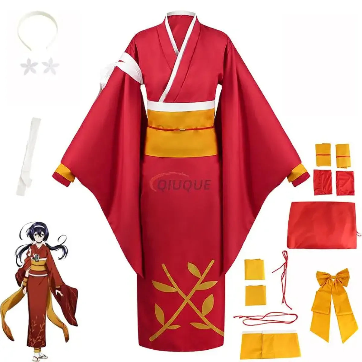 Izumi Kyouka Kimono Cosplay Set – BSD Anime Costume - Anime - Cosplay Outfit - 7