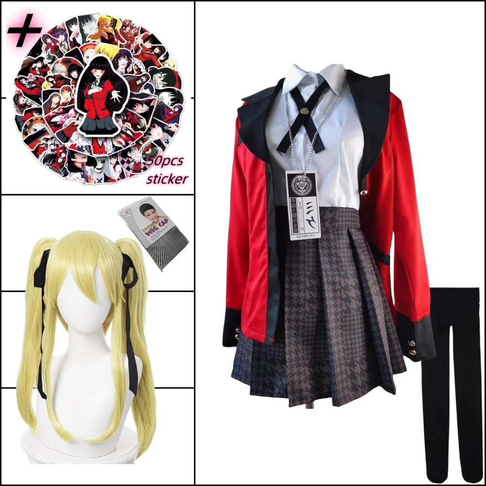 Jabami Yumeko Cosplay Costume - Kakegurui Uniform Wig Full Set - A6 / S / CHINA | anime - Anime - Costumes - 11 - 2024