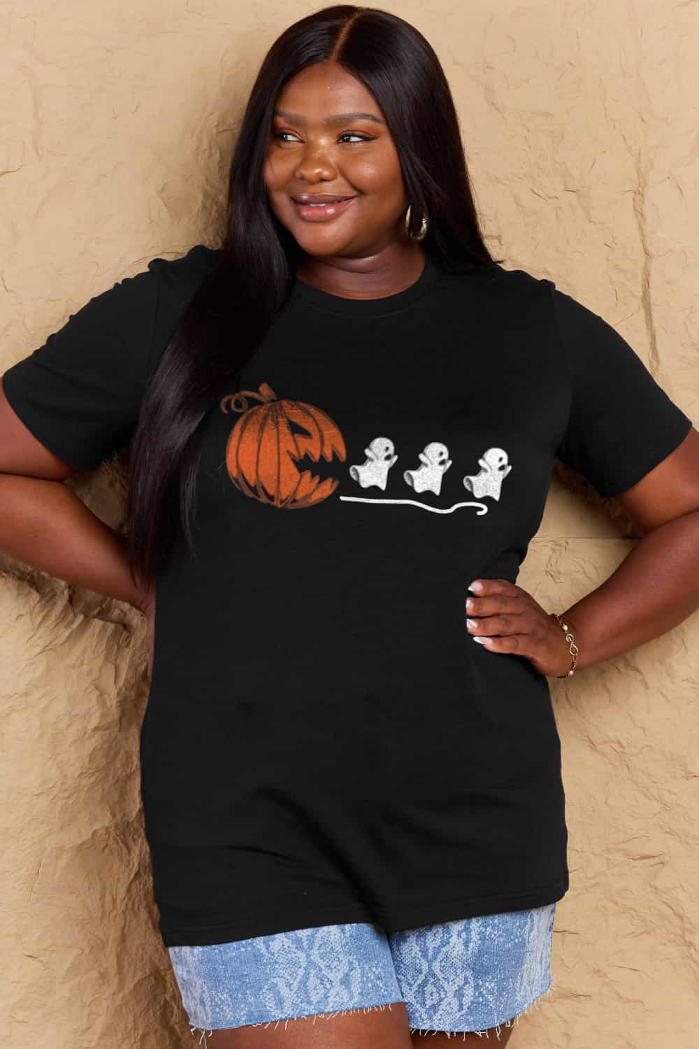 Full Size Jack-O’-Lantern Graphic Cotton T-Shirt - T-Shirts - Shirts & Tops - 17 - 2024