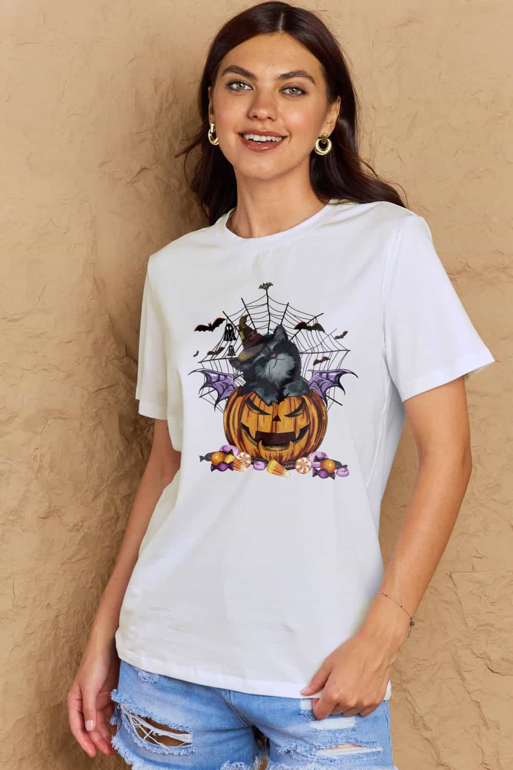 Full Size Jack-O’-Lantern Graphic T-Shirt - T-Shirts - Shirts & Tops - 3 - 2024