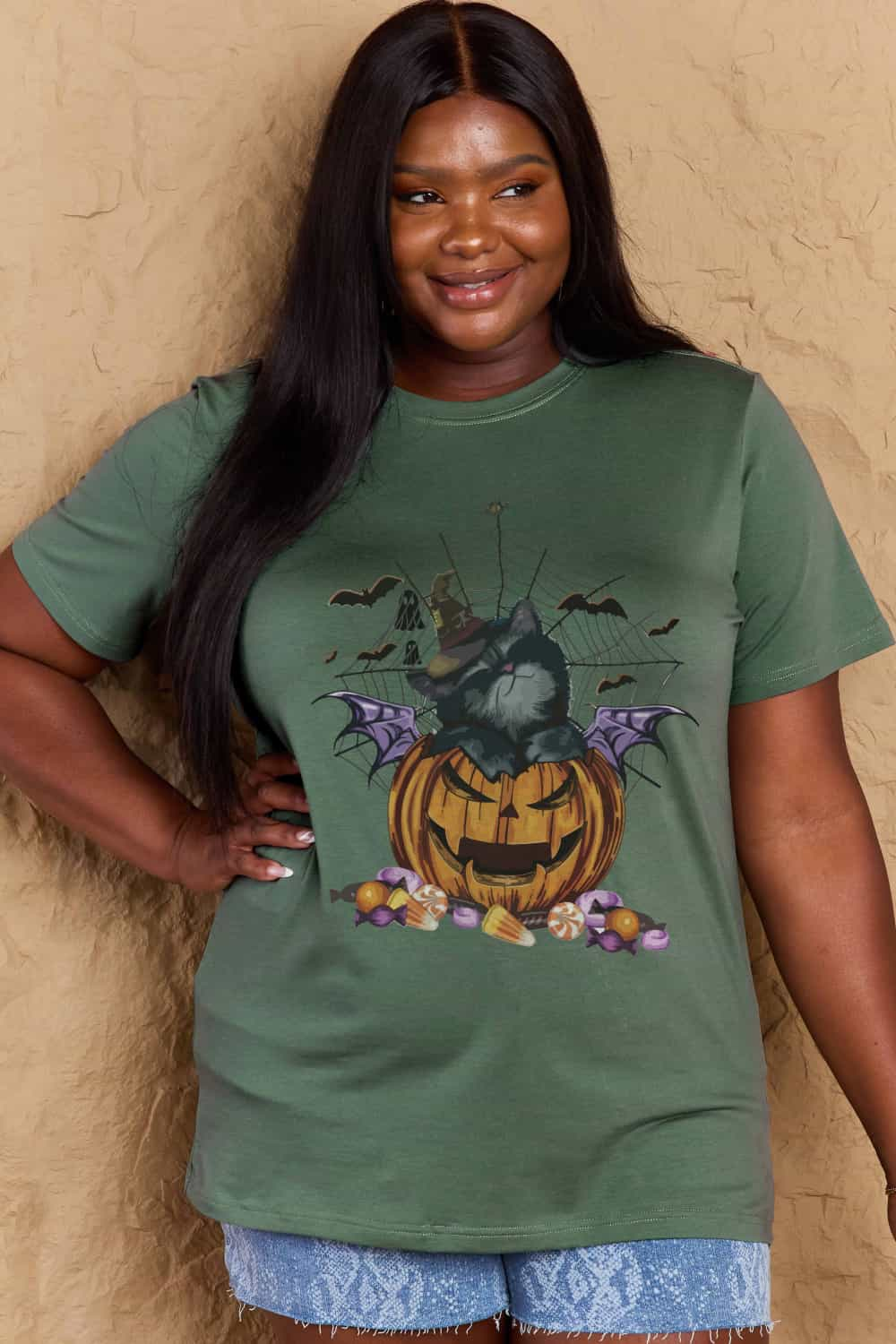 Full Size Jack-O’-Lantern Graphic T-Shirt - T-Shirts - Shirts & Tops - 17 - 2024