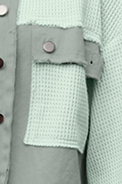 Button Up Raw Hem Long Sleeve Jacket - Jackets & Coats - Coats & Jackets - 4 - 2024