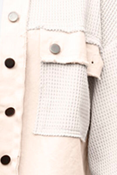 Button Up Raw Hem Long Sleeve Jacket - Jackets & Coats - Coats & Jackets - 12 - 2024