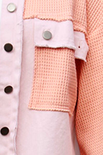 Button Up Raw Hem Long Sleeve Jacket - Jackets & Coats - Coats & Jackets - 8 - 2024