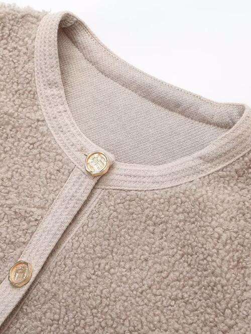Button Up Round Neck Long Sleeve Jacket - Jackets & Coats - Coats & Jackets - 3 - 2024