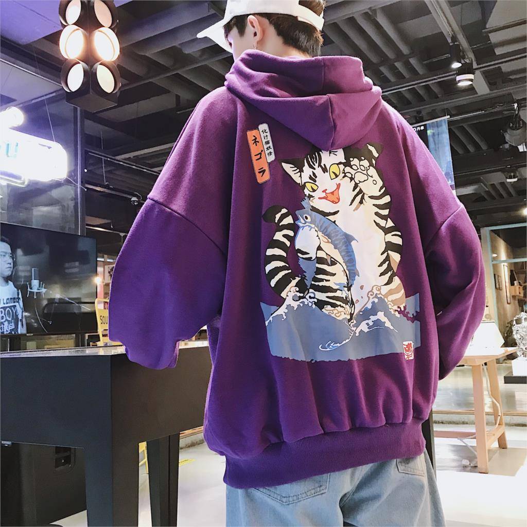 Funny Cat Hooded Jacket - Purple / S - Jackets & Coats - Coats & Jackets - 11 - 2024