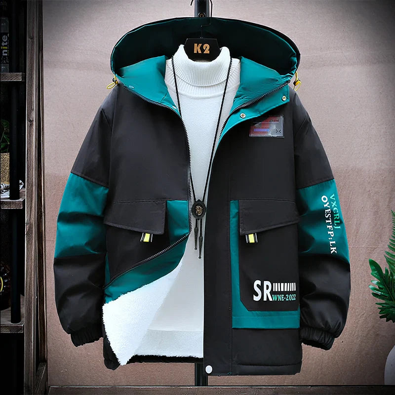 Men’s Color-Block Hooded Jacket - Green / M - Jackets & Coats - Hoodies - 4 - 2024