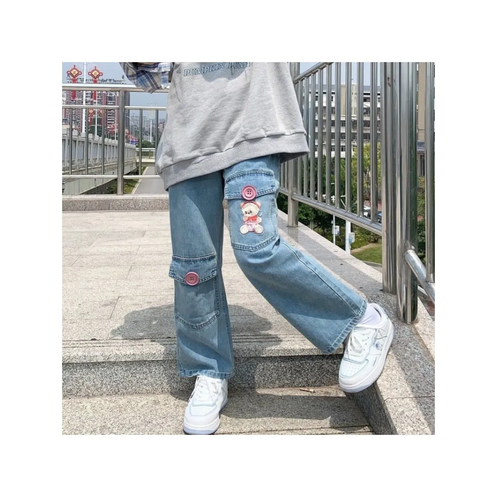 Japan Preppy Style Denim Trousers - Bottoms - 2