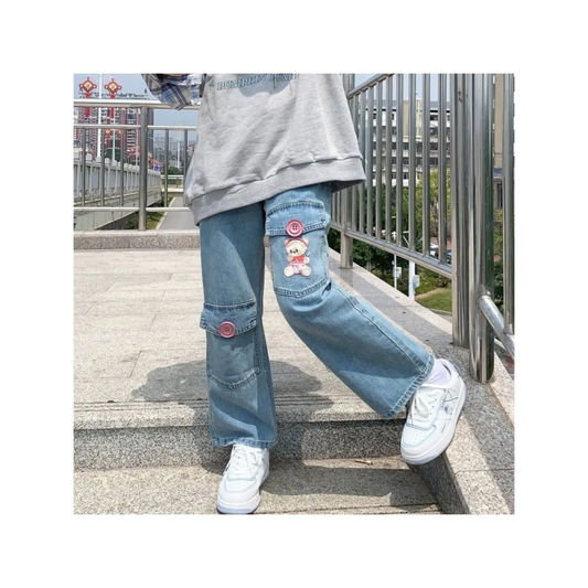 Japan Preppy Style Denim Trousers - Bottoms - 2