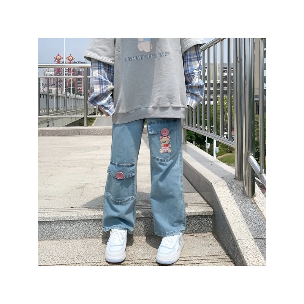 Japan Preppy Style Denim Trousers - Bottoms - 6