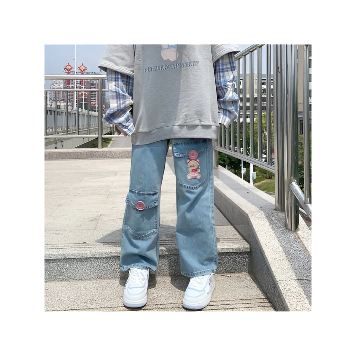 Japan Preppy Style Denim Trousers - Bottoms - 6