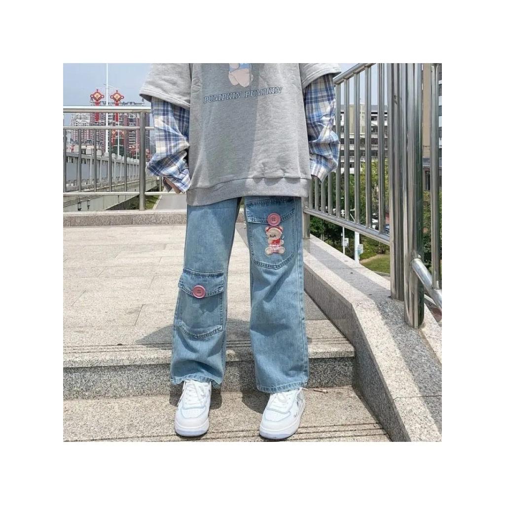 Japan Preppy Style Denim Trousers - Bottoms - 7