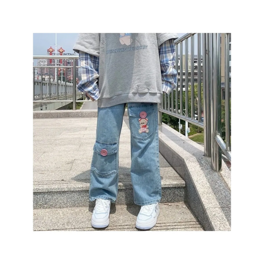 Japan Preppy Style Denim Trousers - Bottoms - 7