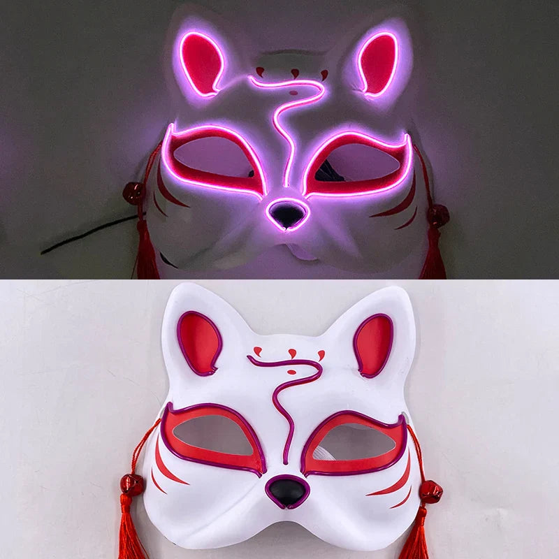 Luminous LED Japanese Fox Mask - purple 10 - All Products - Masks - 10 - 2024