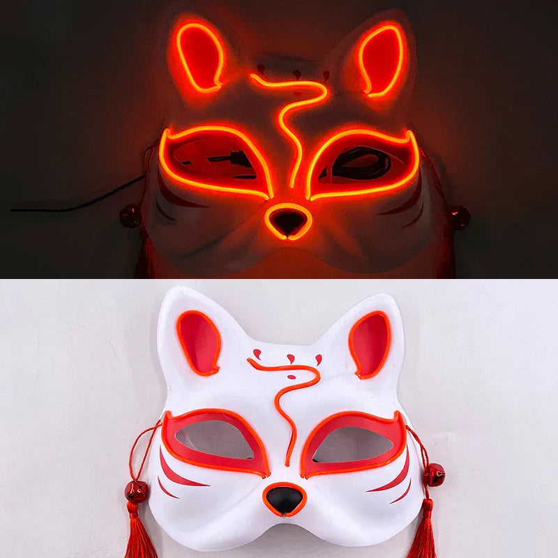 Luminous LED Japanese Fox Mask - red 5 - All Products - Masks - 13 - 2024