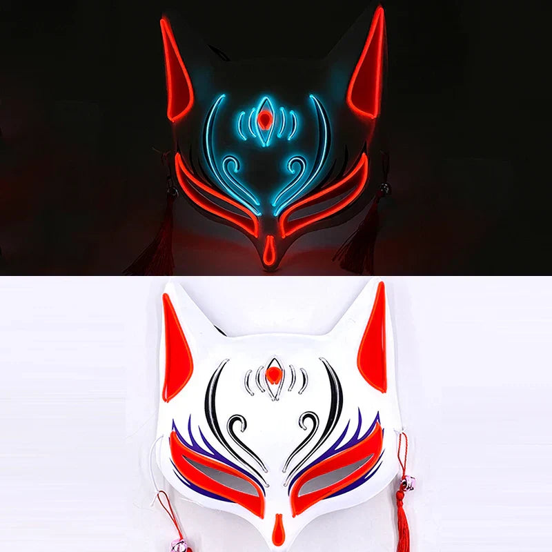 Luminous LED Japanese Fox Mask - multicolor 27 - All Products - Masks - 35 - 2024