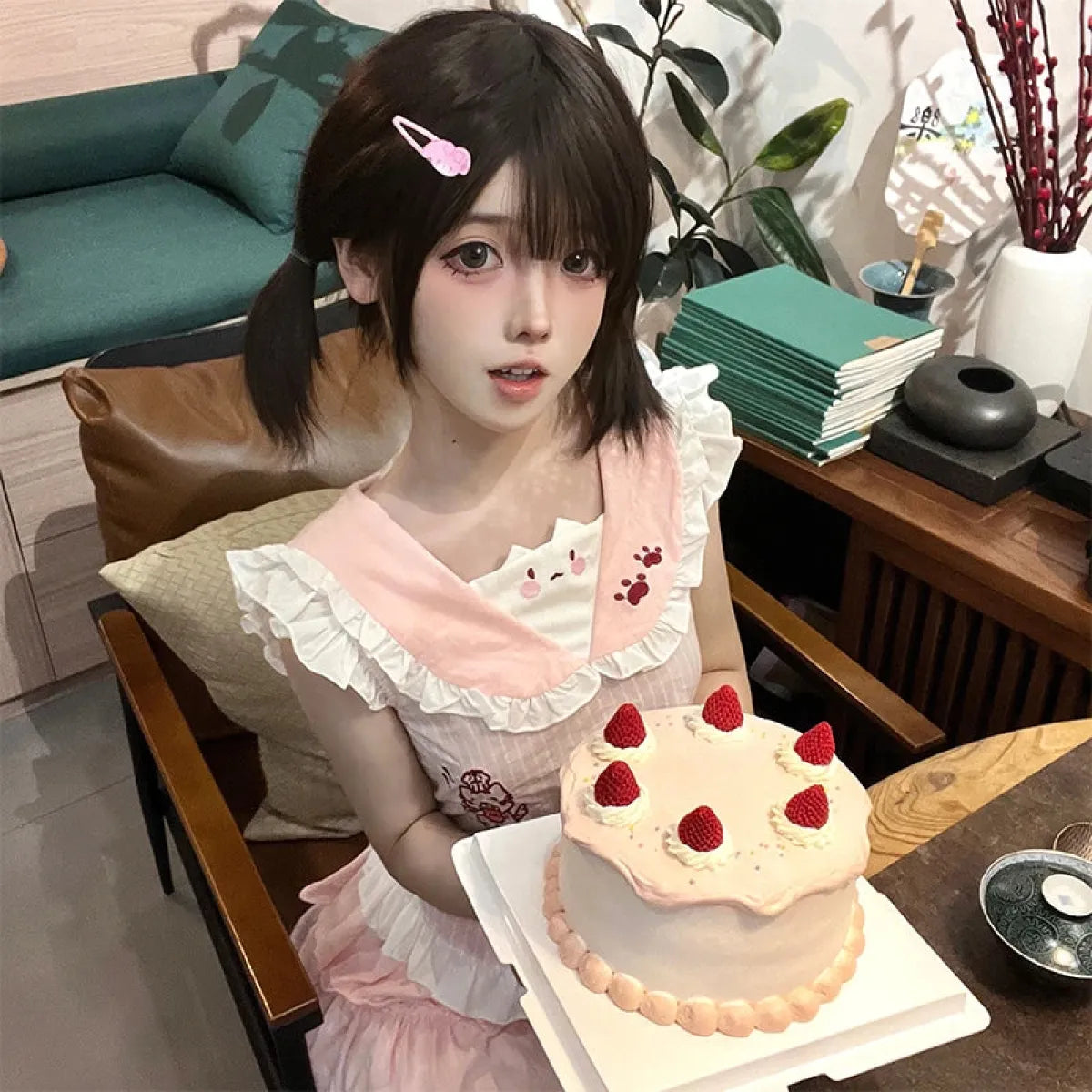 Kawaii Pink Sailor Collar Vest – Japanese Harajuku Y2K Cute Women’s T-Shirt - T-Shirts - Sleeveless - Crew - T-Shirts