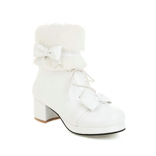 Japanese Lolita Fluffy Ankle Boots for Winter - Cosplay - Shoes - 1 - 2024