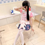 Cute Japanese Print T-Shirt – Colorful Kawaii Summer Top for Girls - T-Shirts - Short - Round - T-Shirt - 2