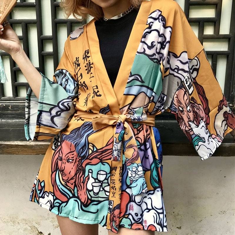 Japanese Streetwear Kimono Cardigans - Women’s Clothing & Accessories - Pants - 21 - 2024