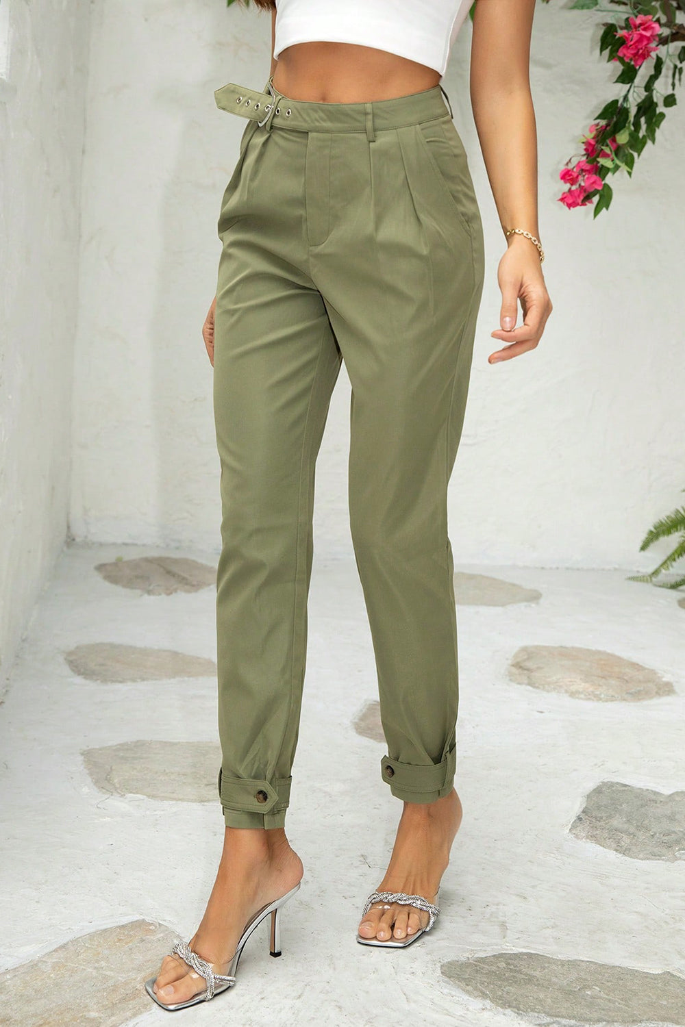 Belt Detail Jogger Pants - Bottoms - Pants - 4 - 2024