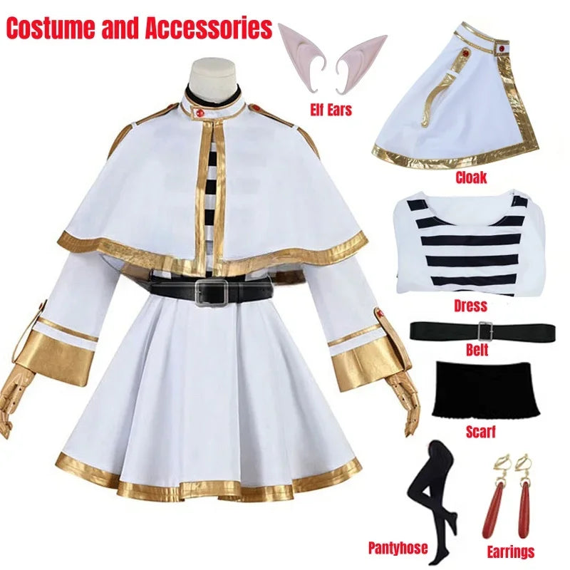 Frieren: Beyond Journey’s End Cosplay Costume – Dress with Wig & Accessories - Costume Set / XS - All Dresses