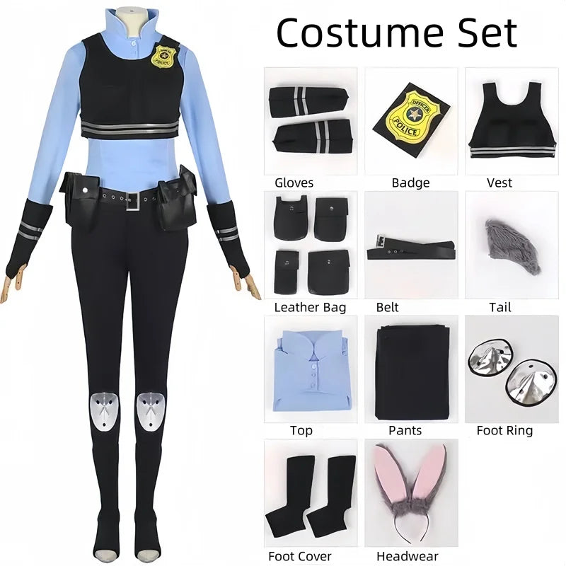 Judy Hopps Cosplay Costume – Zootopia Police Uniform with Ears - Judy Hopps / S - Cosplay - Costumes - 2024 - 7