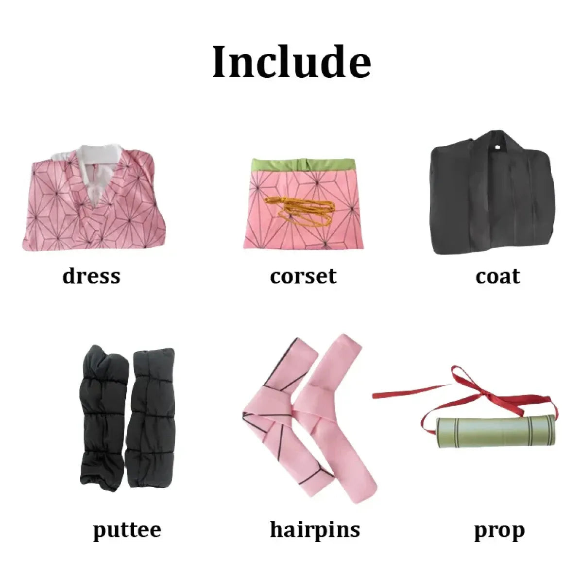 Kamado Nezuko Cosplay Costume Set with Wig - Anime - Cosplay - 5