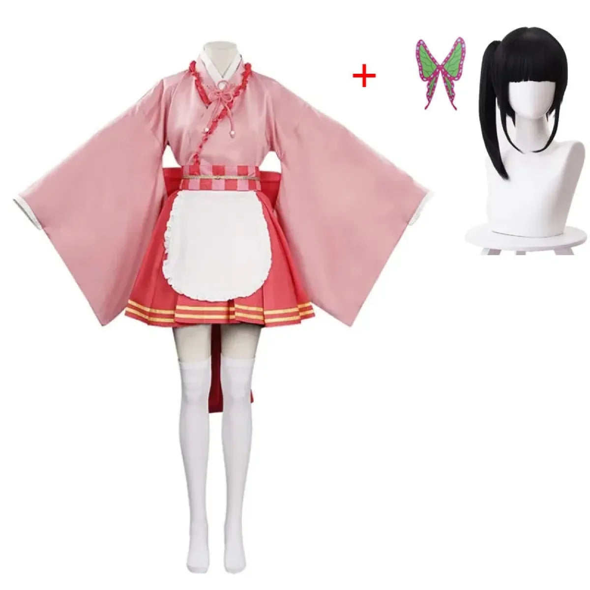 Kanroji Mitsuri Cosplay Maid Apron Dress Set - All Dresses - Cosplay - 6