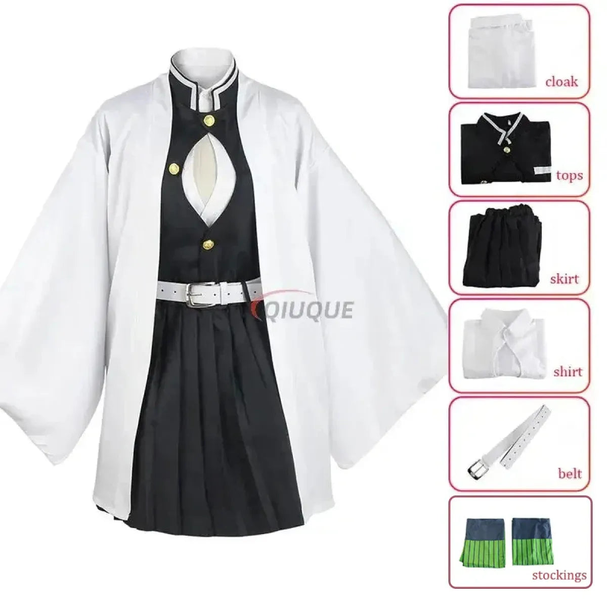 Kanroji Mitsuri Cosplay Costume Set with Wig - Cosplay - Cosplay - 1