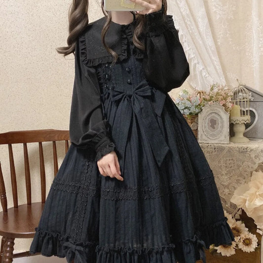 Kawaii Bow Blouse Lolita Shirt - All Dresses - 2