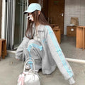 Kawaii Bow Tracksuit – Striped Sweatshirt & Casual Pants - Bottoms - Clothing Sets - 7