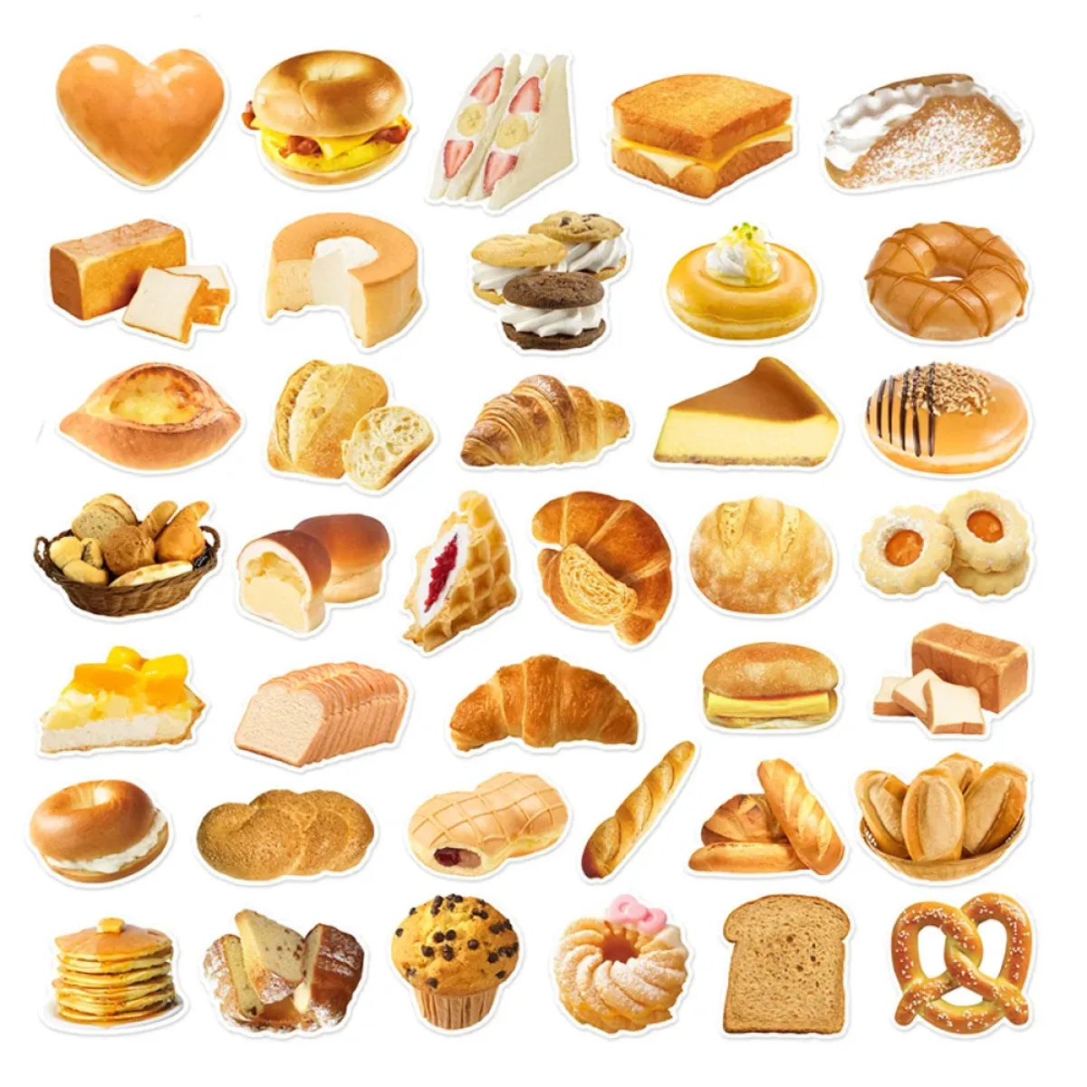 Kawaii Bread Food Stickers Pack - Cute Scrapbooking & Car Decals - Stickers - 5