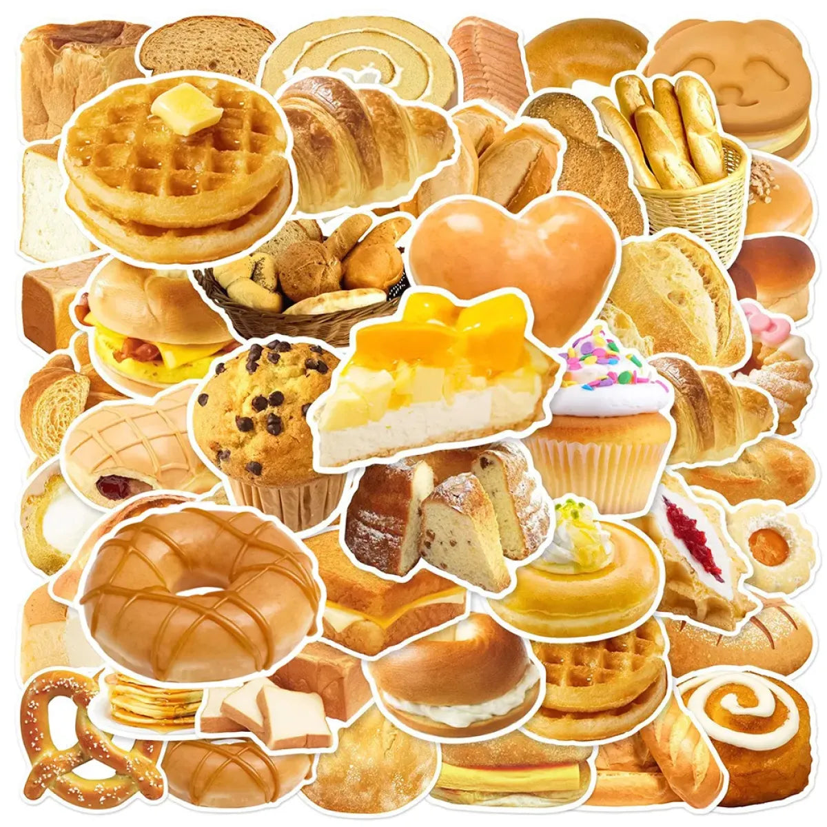 Kawaii Bread Food Stickers Pack - Cute Scrapbooking & Car Decals - Best Sellers - 1