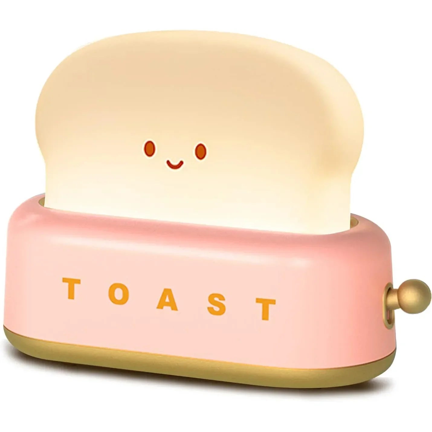 Toast LED Night Light – Kawaii Bread Lamp with Timer & Adjustable Brightness - Red / USB Plug - Stationary & More