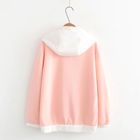 Kawaii Bunny Rabbit Cherry Blossom Hoodie - Pink / One Size - Women’s Clothing & Accessories - Shirts & Tops - 2 - 2024