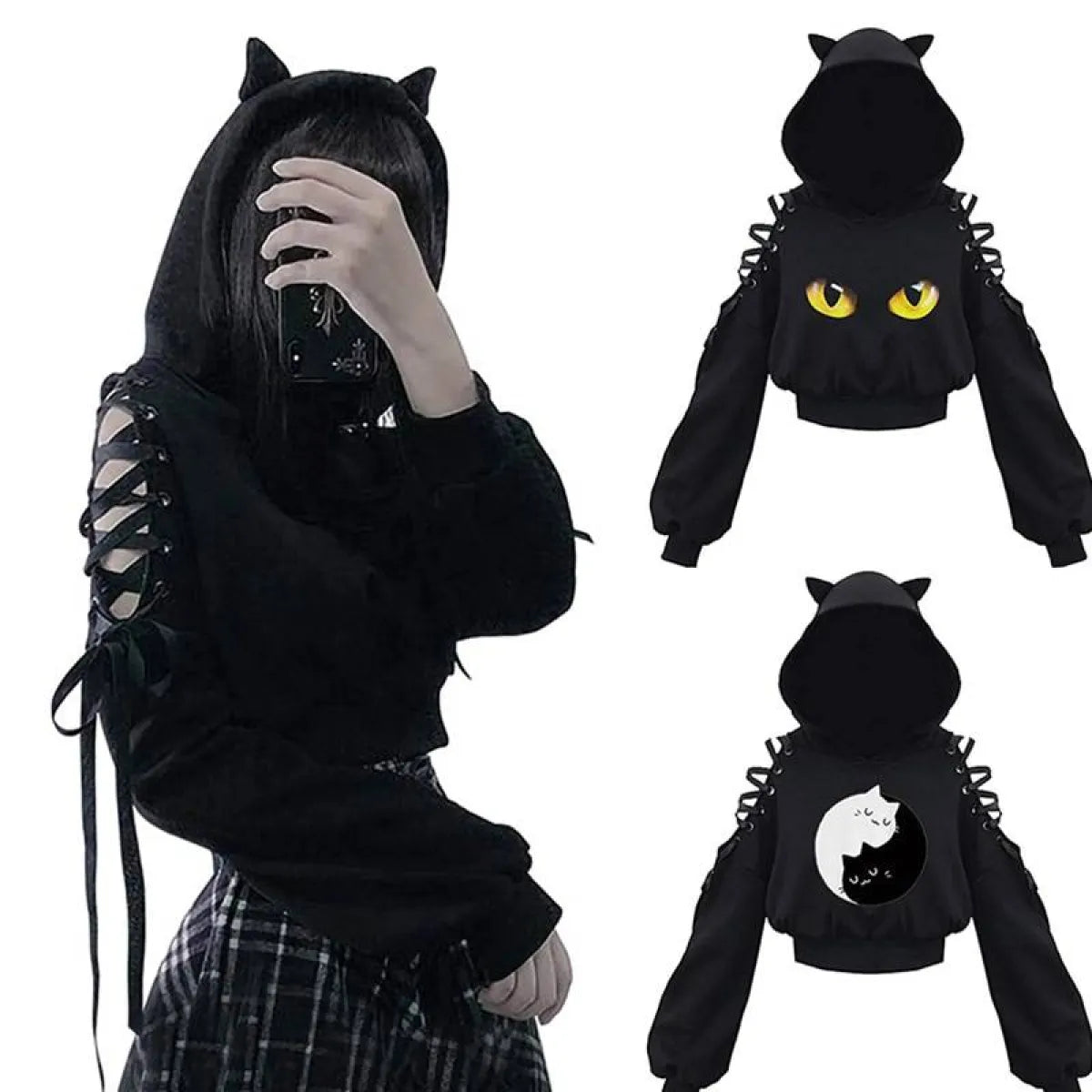 Kawaii Cat Ears Hoodie - Women’s Clothing & Accessories - Hooded - 1