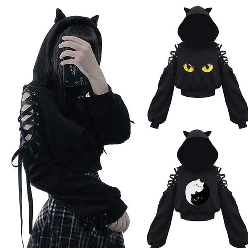 Kawaii Cat Ears Hoodie - Women’s Clothing & Accessories - Hooded - 1